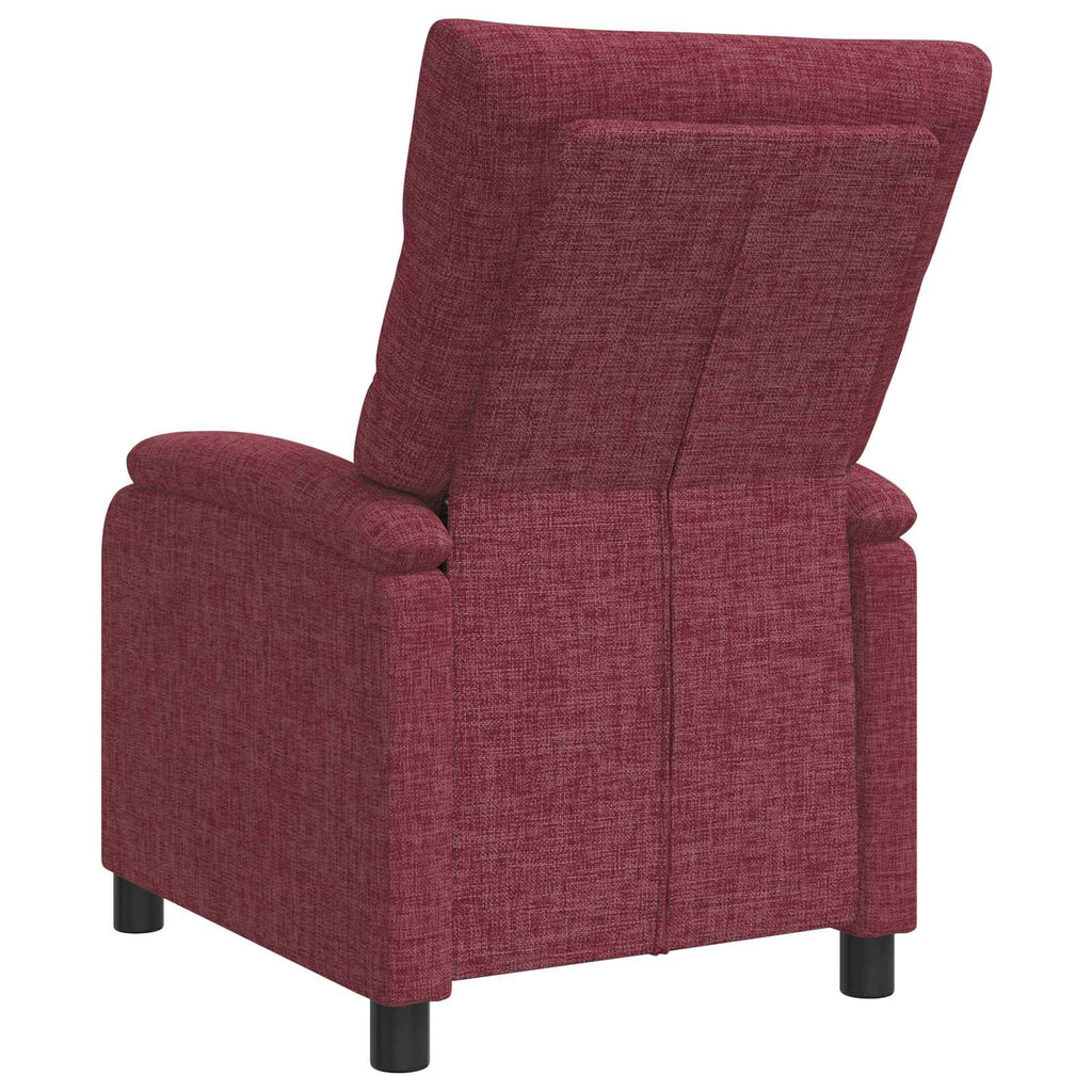 vidaXL Fotel recliner Czerwone wino tkanina