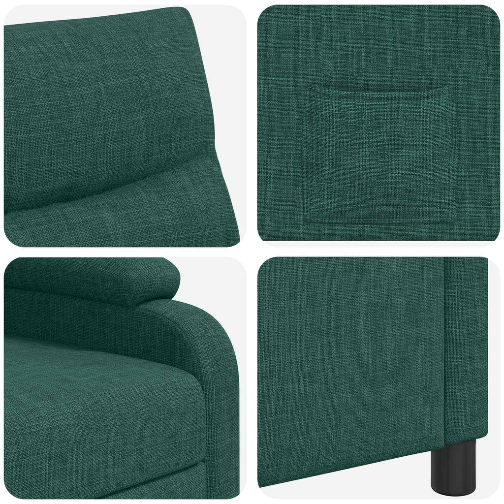 vidaXL Fotel recliner Ciemnozielony tkanina