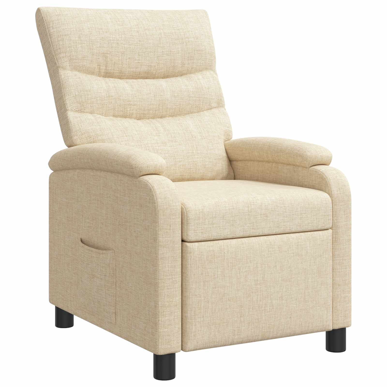 vidaXL Fotel recliner kremowy tkanina