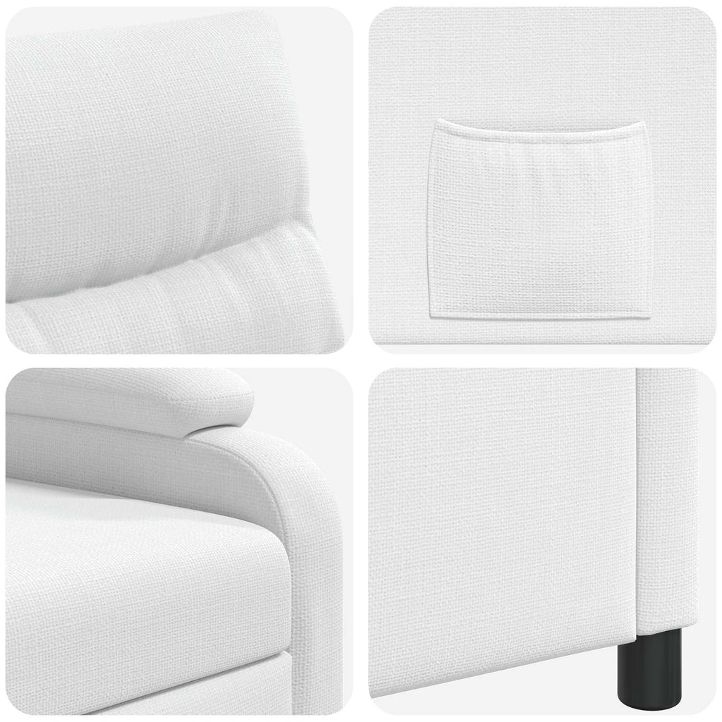 vidaXL Fotel recliner Biały tkanina