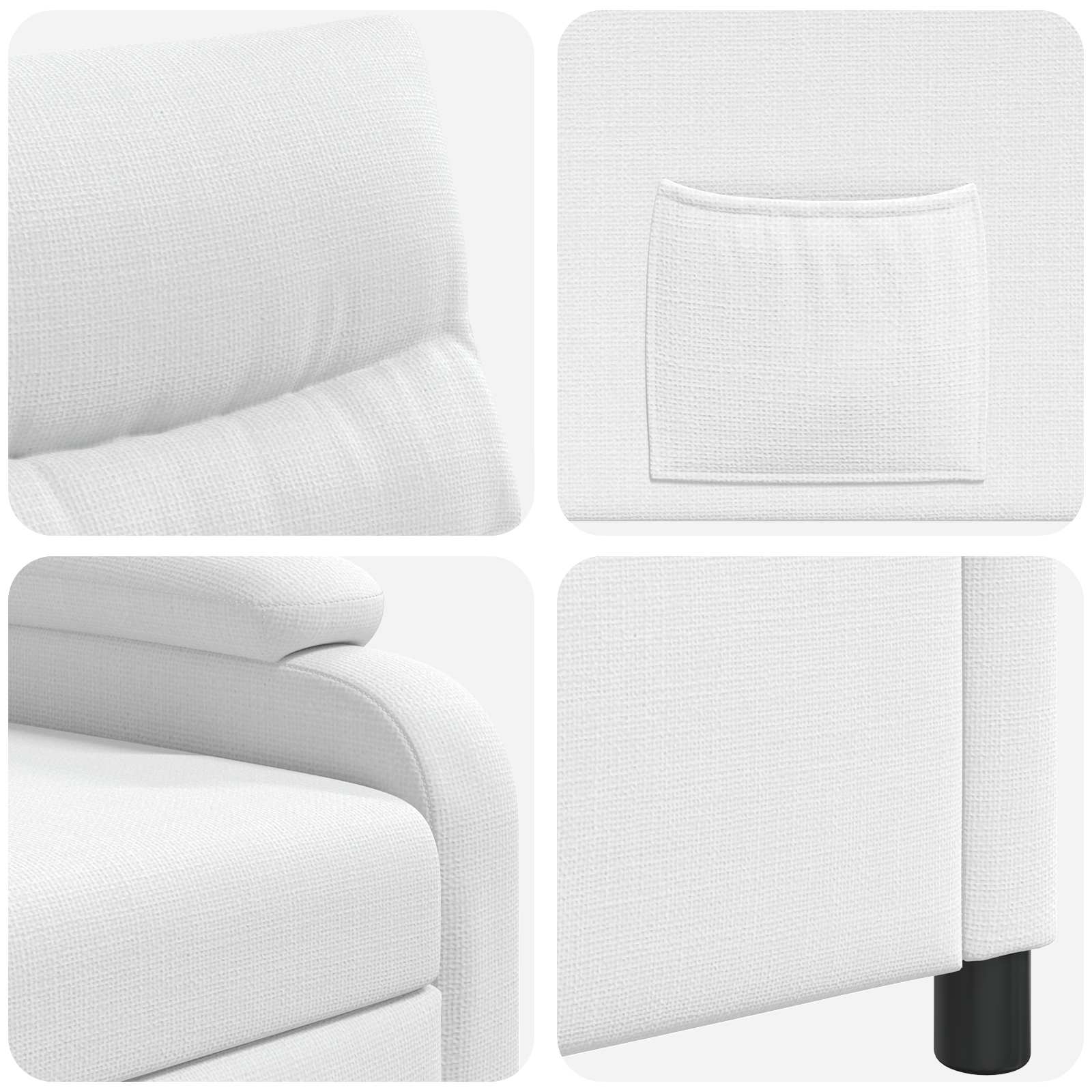 vidaXL Fotel recliner Biały tkanina