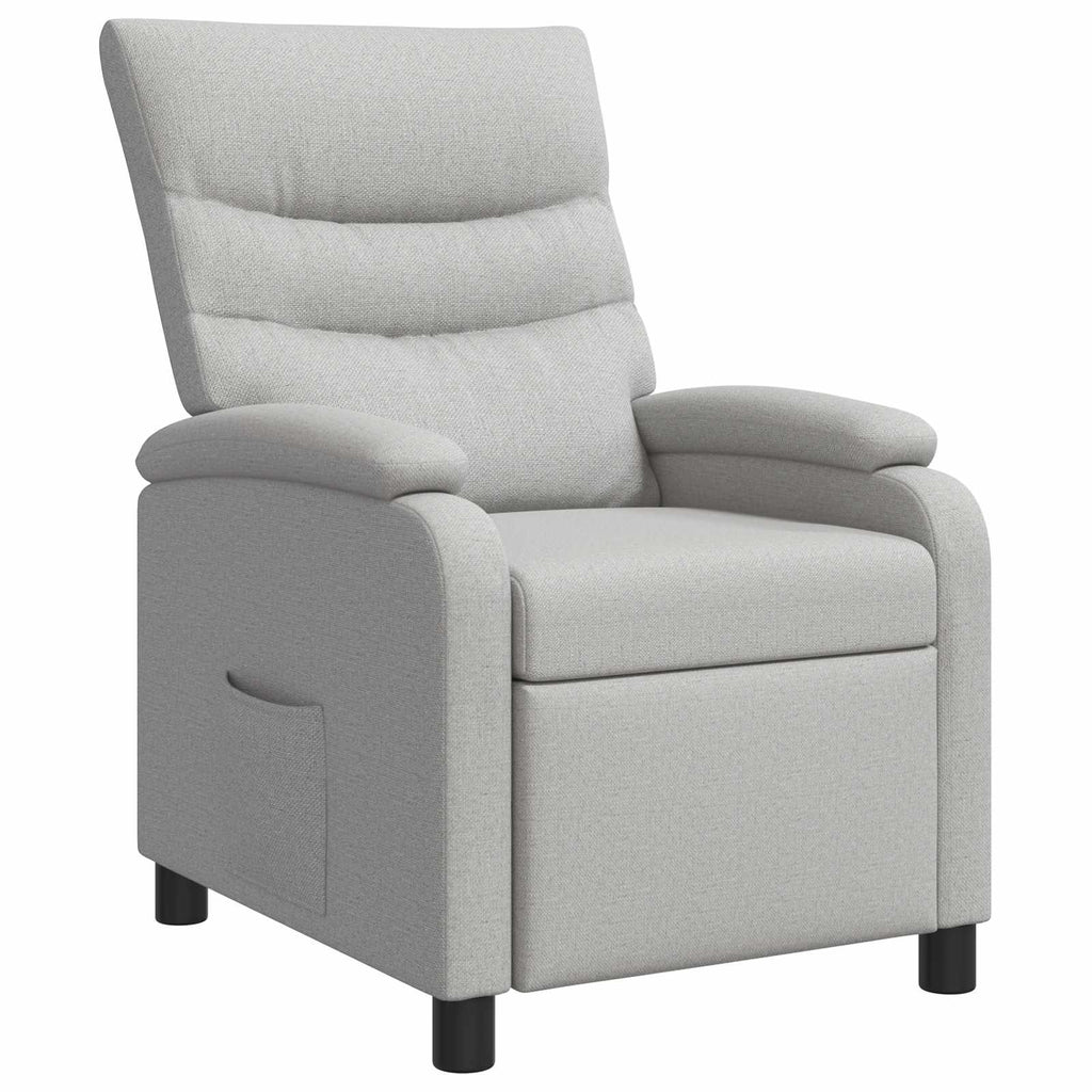 vidaXL Fotel recliner Szary chmur tkanina