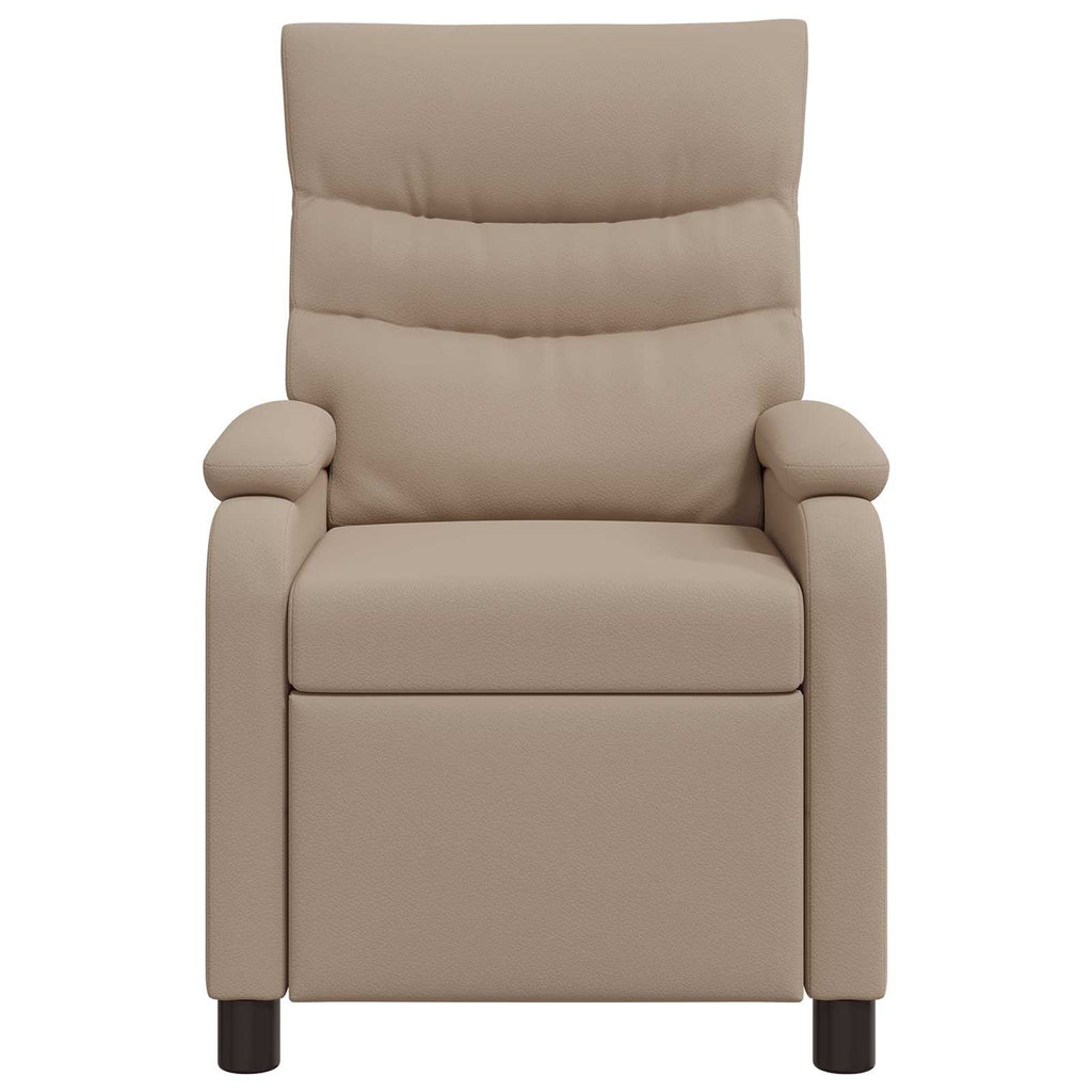 vidaXL Fotel masujący Cappuccino Ekoskóra