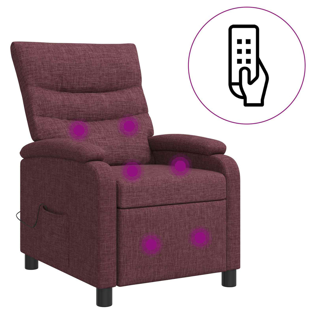 vidaXL Fotel masujący Fioletowy tkanina