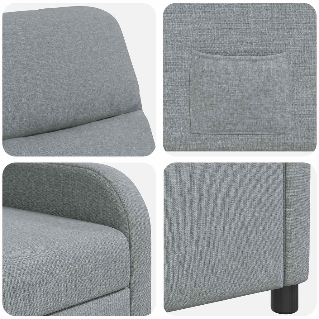 vidaXL Fotel recliner jasnoszary tkanina