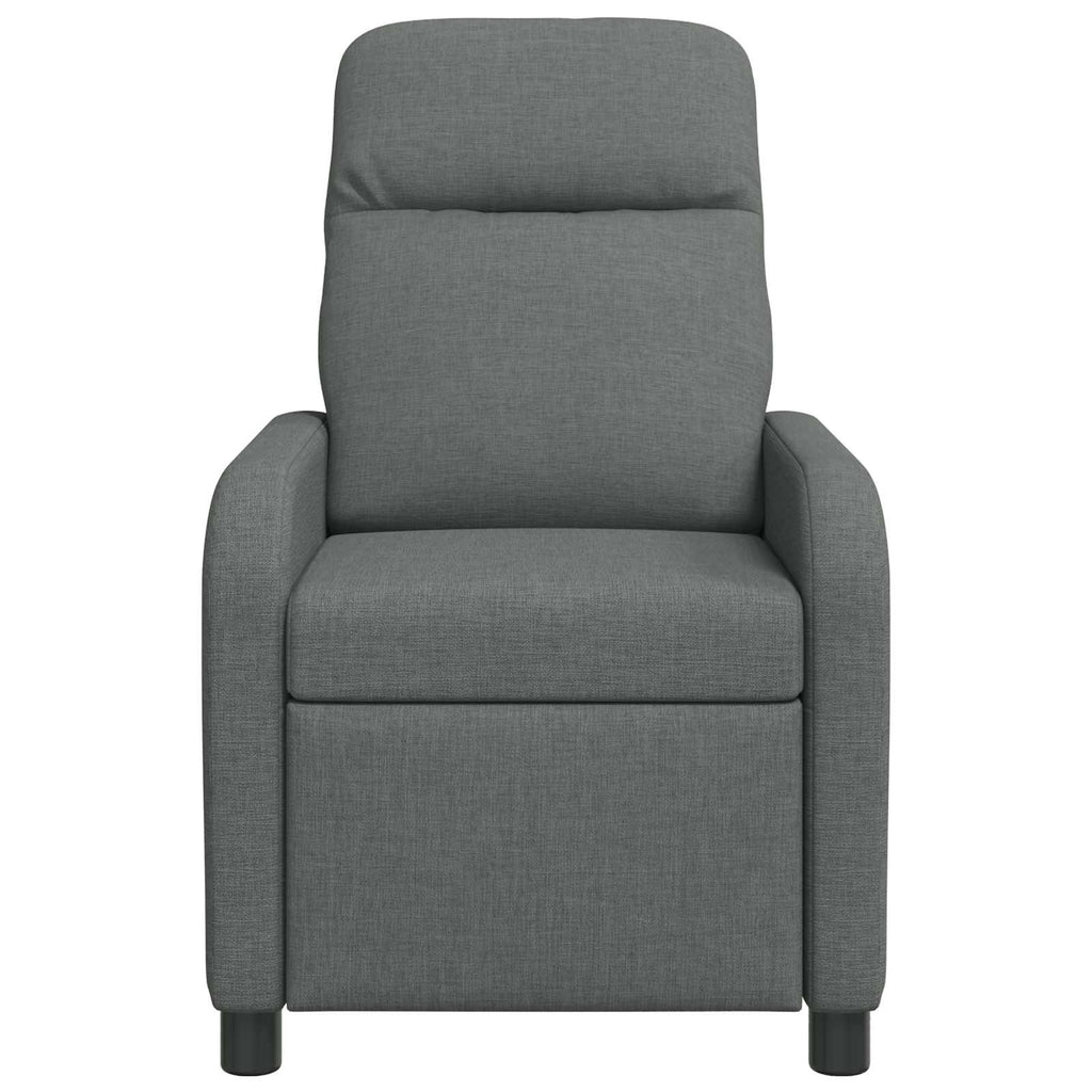vidaXL Fotel recliner ciemnoszary tkanina