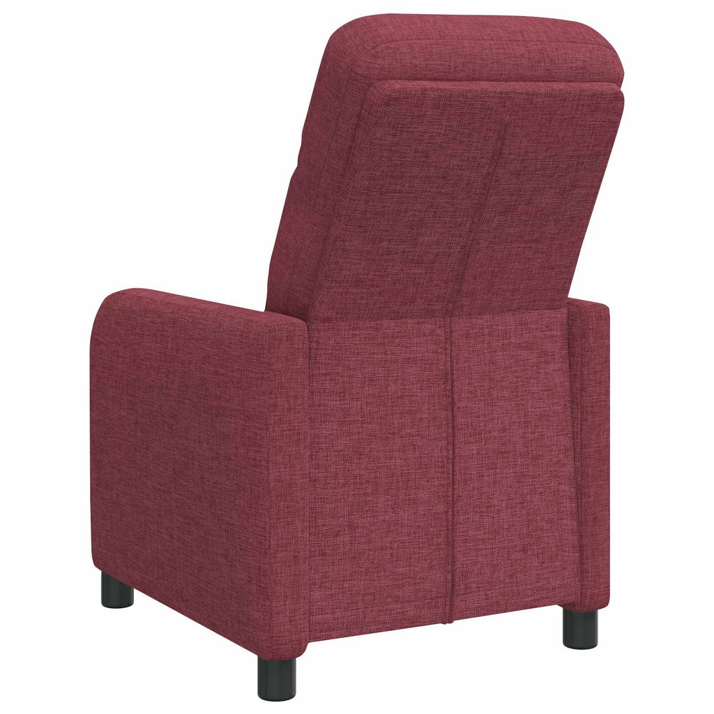 vidaXL Fotel recliner Czerwone wino tkanina