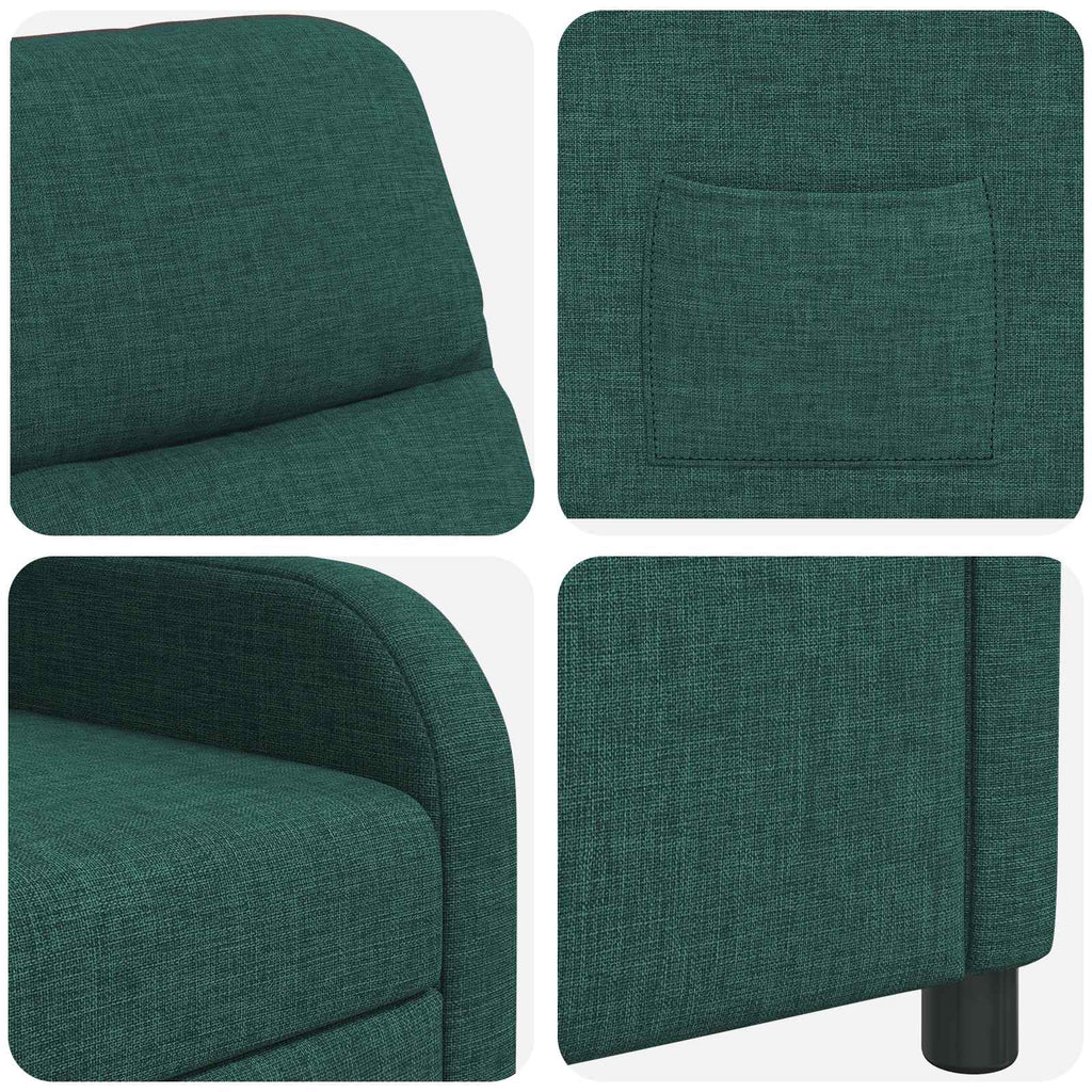 vidaXL Fotel recliner Ciemnozielony tkanina