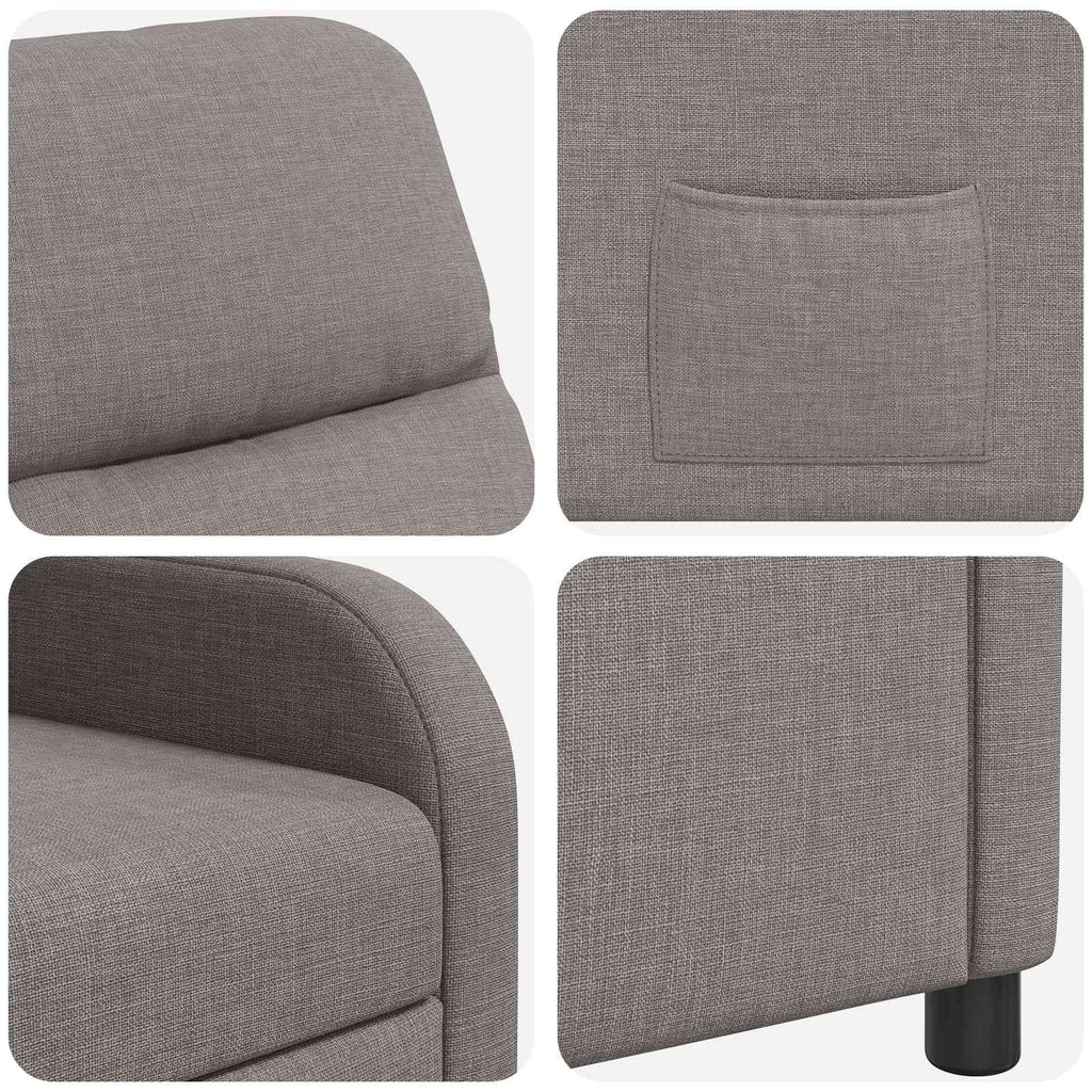 vidaXL Fotel recliner Ciemnoszary tkanina