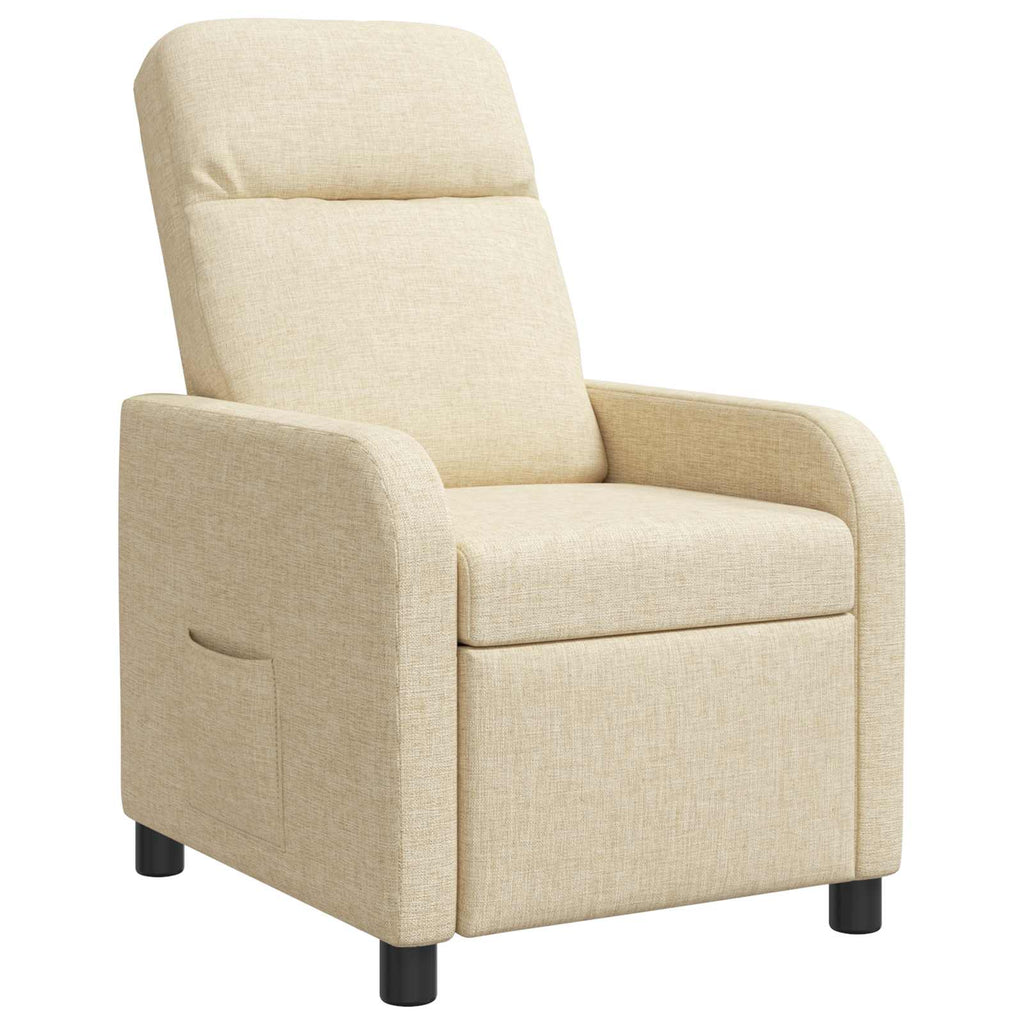 vidaXL Fotel recliner kremowy tkanina