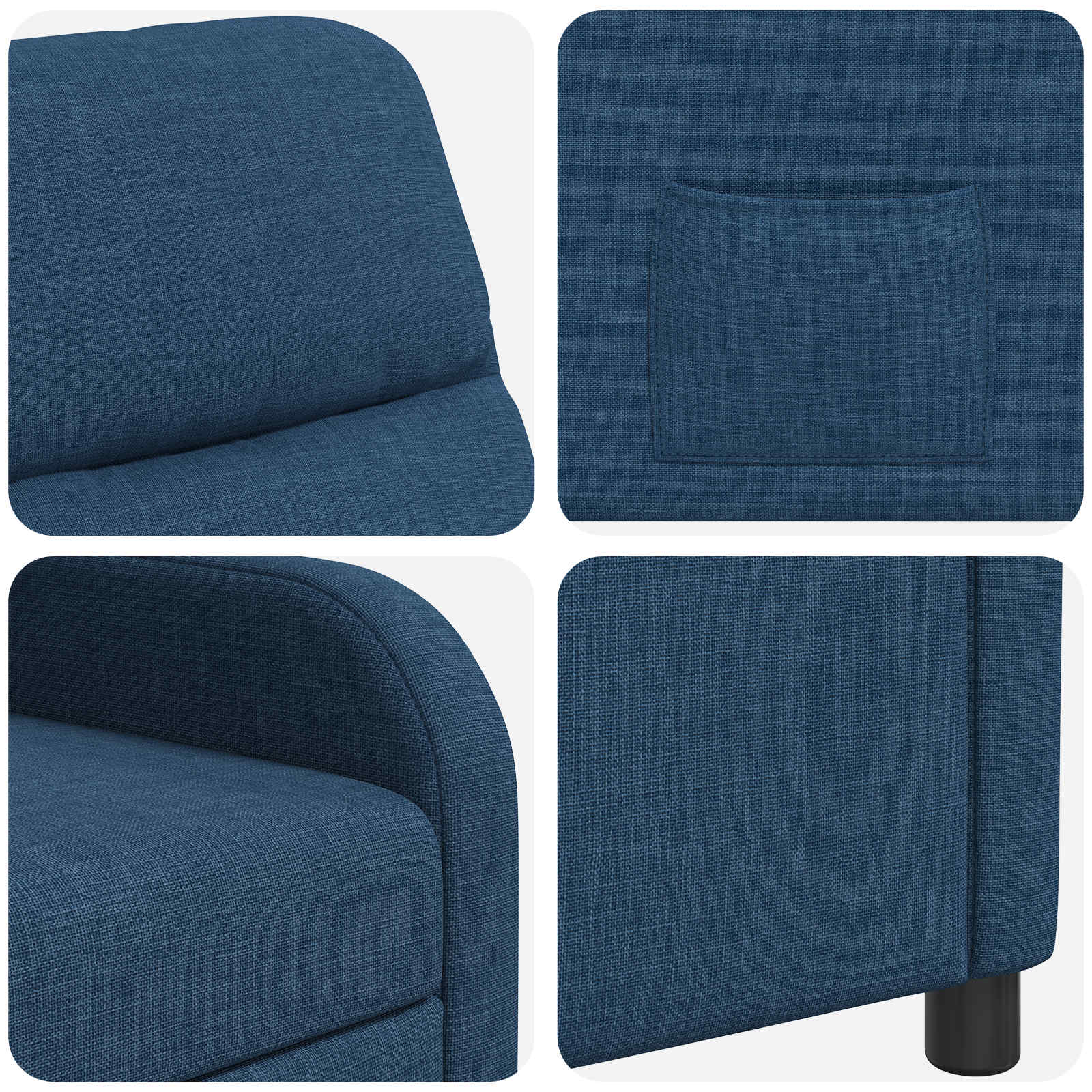 vidaXL Fotel recliner niebieski tkanina