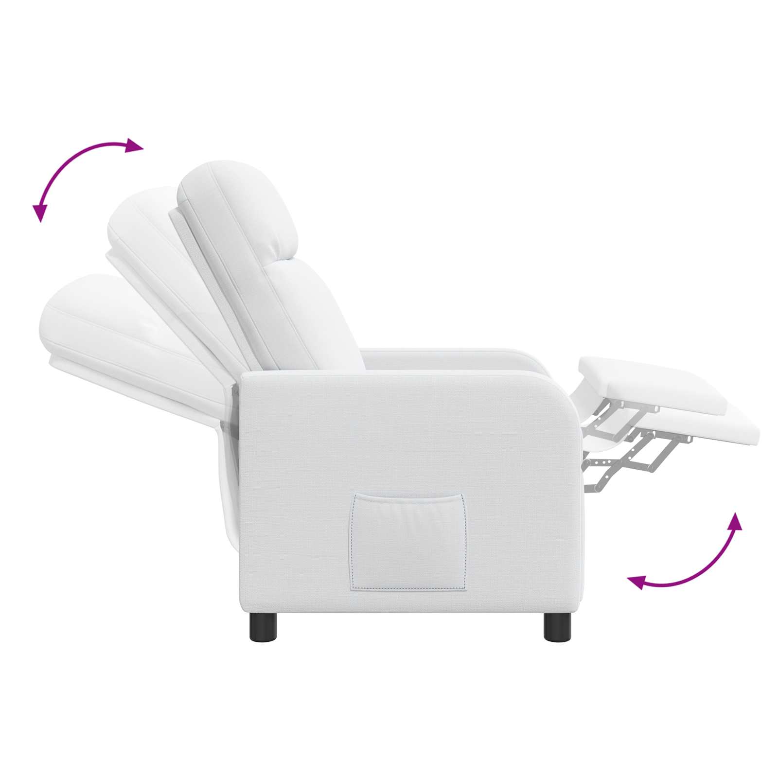 vidaXL Fotel recliner Biały tkanina