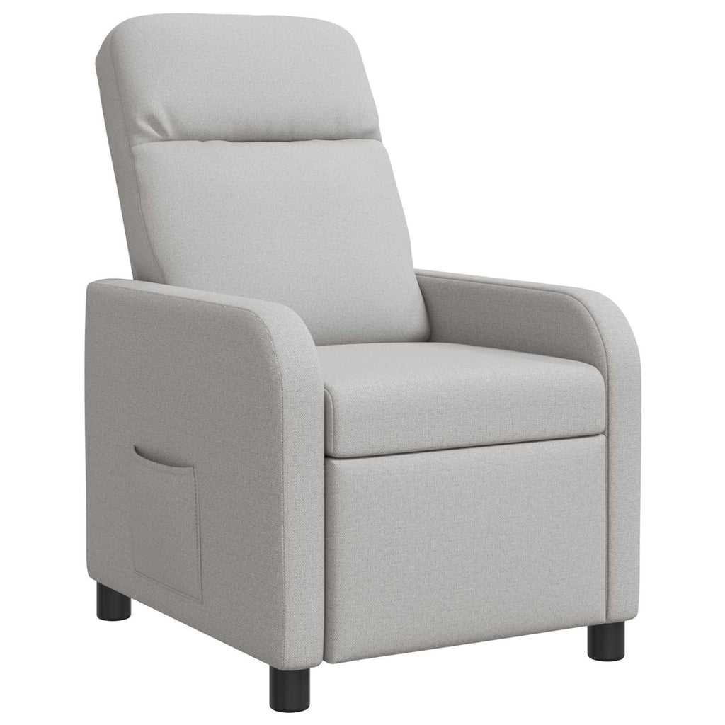 vidaXL Fotel recliner Szary chmur tkanina
