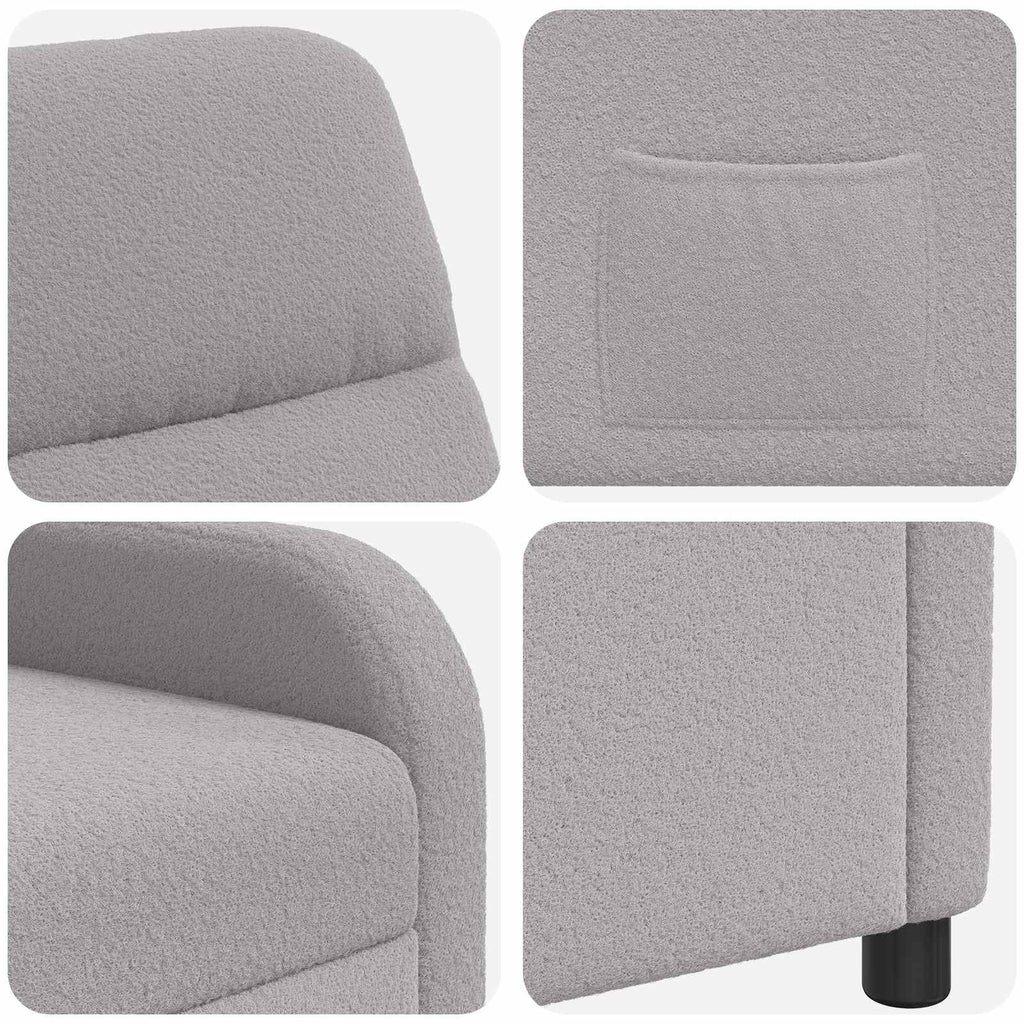 vidaXL Fotel recliner jasnoszary Bouclé