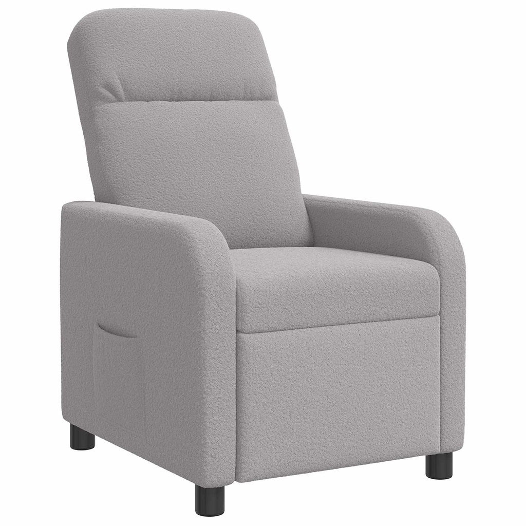 vidaXL Fotel recliner jasnoszary Bouclé