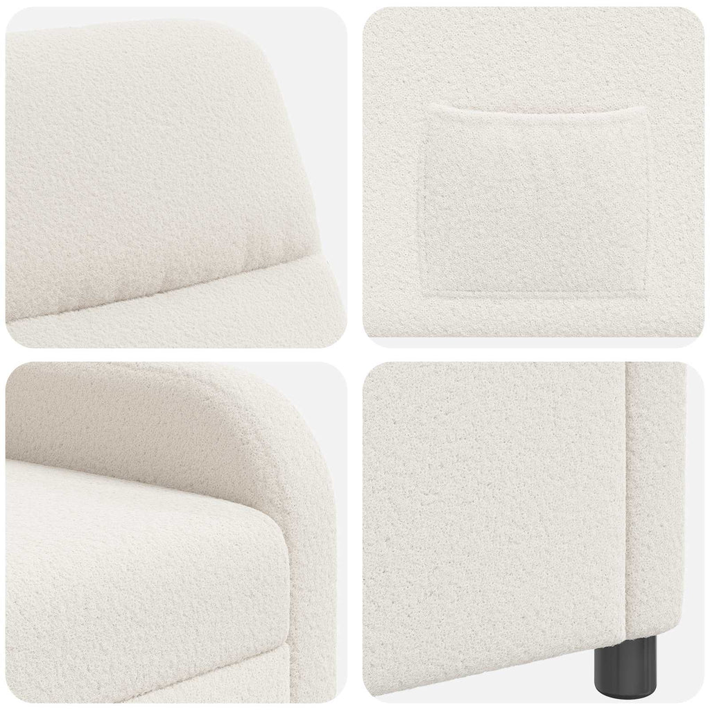 vidaXL Fotel recliner kremowy Bouclé