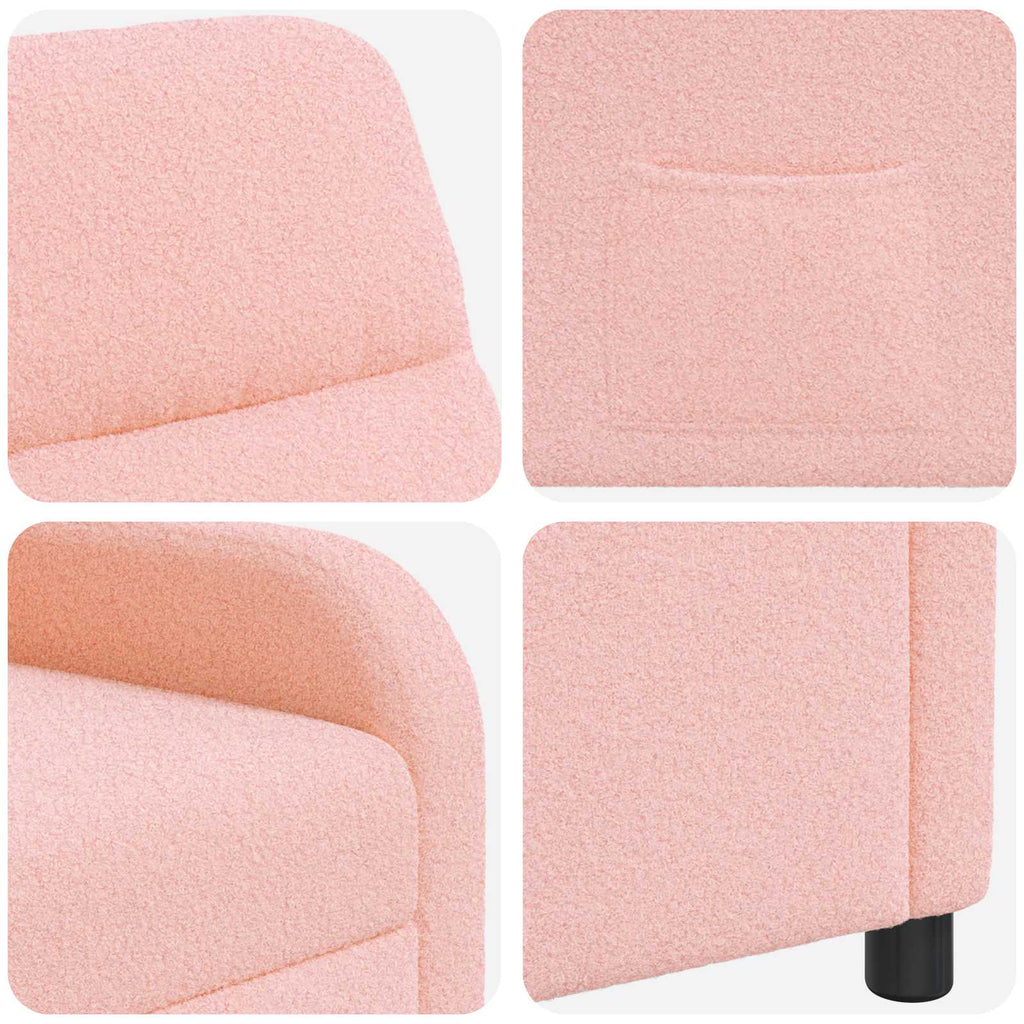 vidaXL Fotel recliner różowy Bouclé