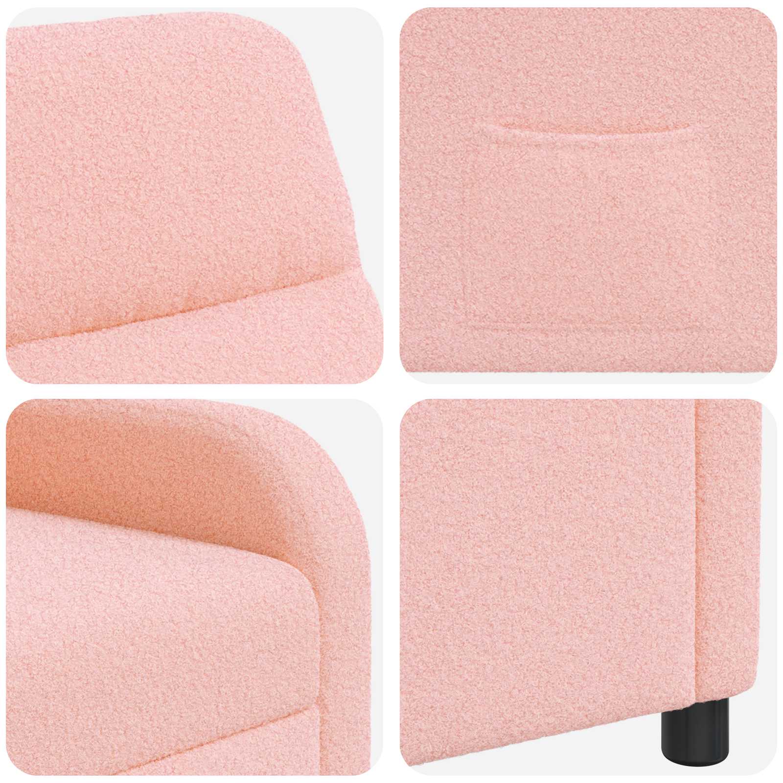 vidaXL Fotel recliner różowy Bouclé