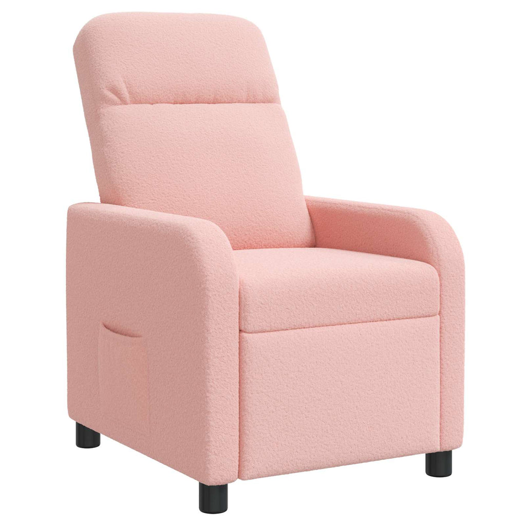 vidaXL Fotel recliner różowy Bouclé