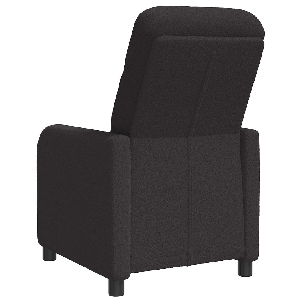 vidaXL Fotel recliner Czarny Bouclé