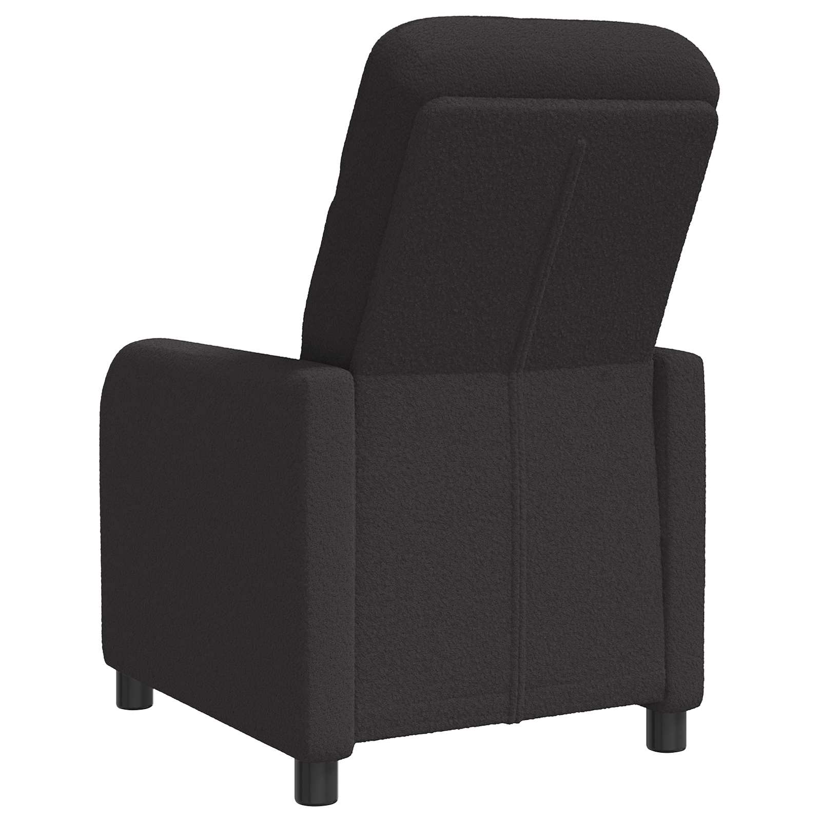vidaXL Fotel recliner Czarny Bouclé