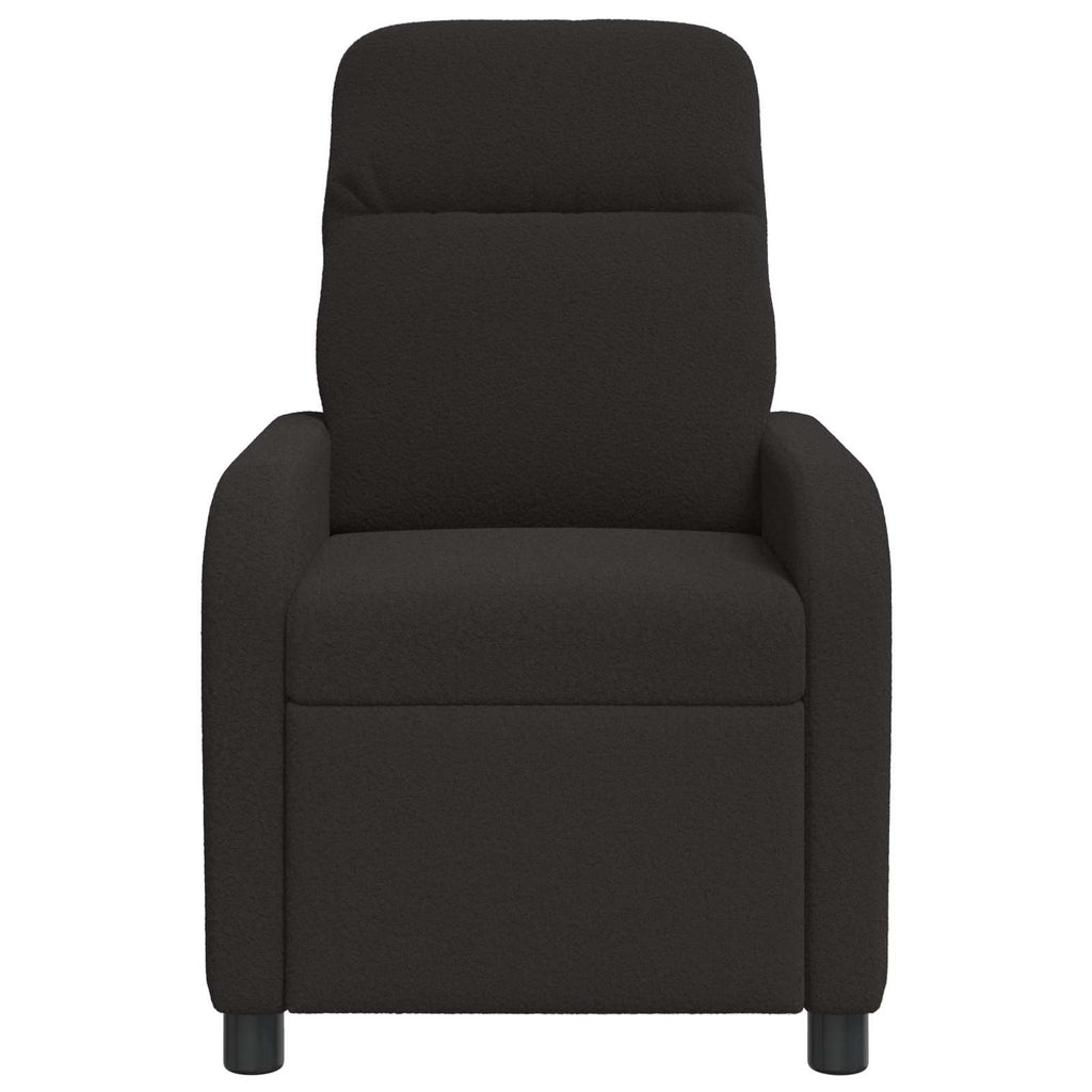 vidaXL Fotel recliner Czarny Bouclé