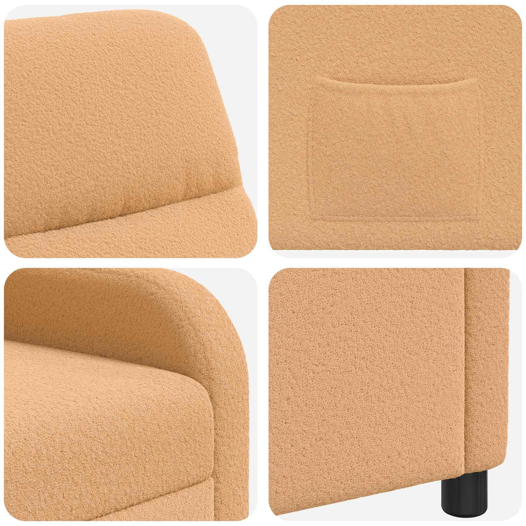 vidaXL Fotel recliner Beżowy Bouclé