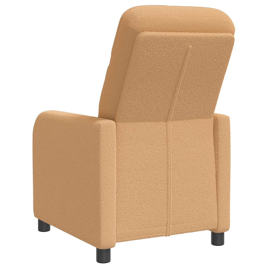 vidaXL Fotel recliner Beżowy Bouclé