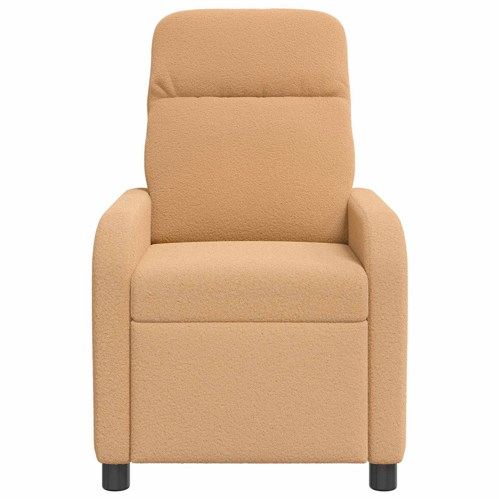 vidaXL Fotel recliner Beżowy Bouclé