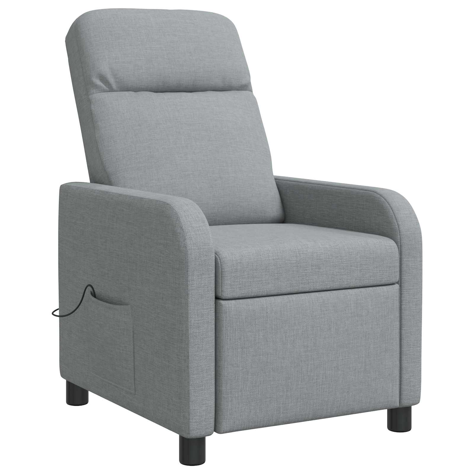 vidaXL Fotel masujący jasnoszary tkanina