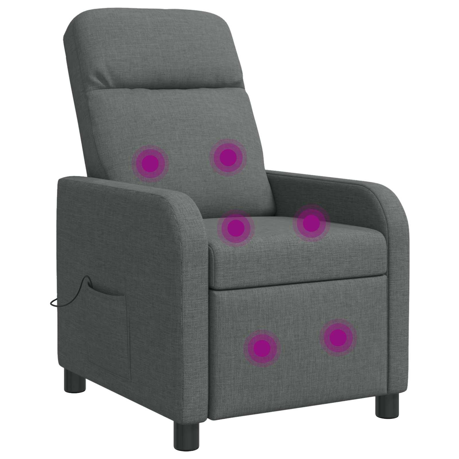 vidaXL Fotel masujący ciemnoszary tkanina