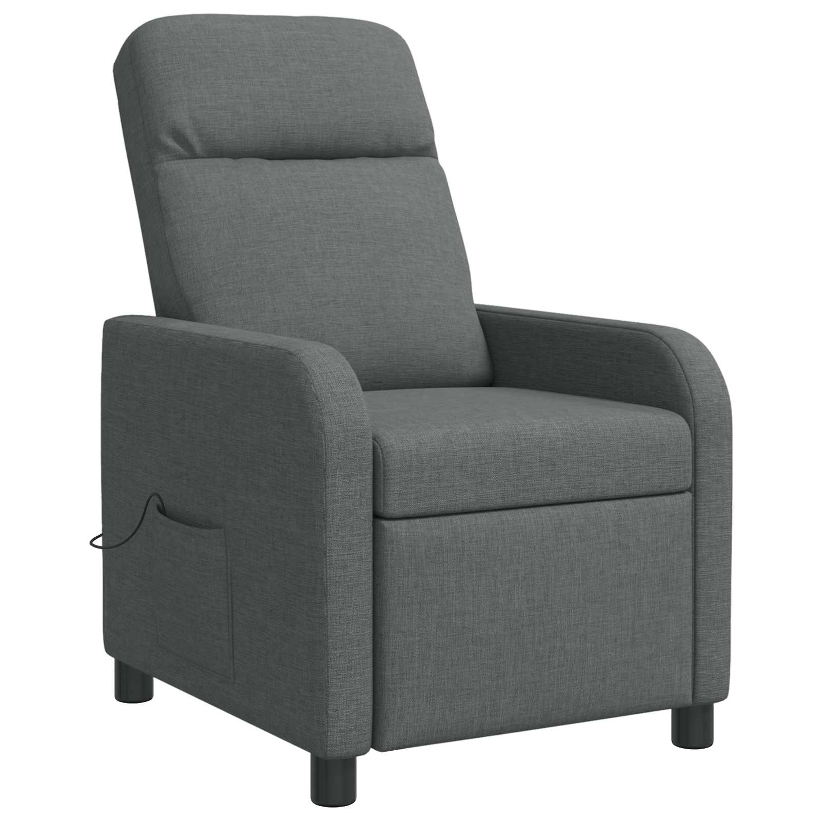vidaXL Fotel masujący ciemnoszary tkanina