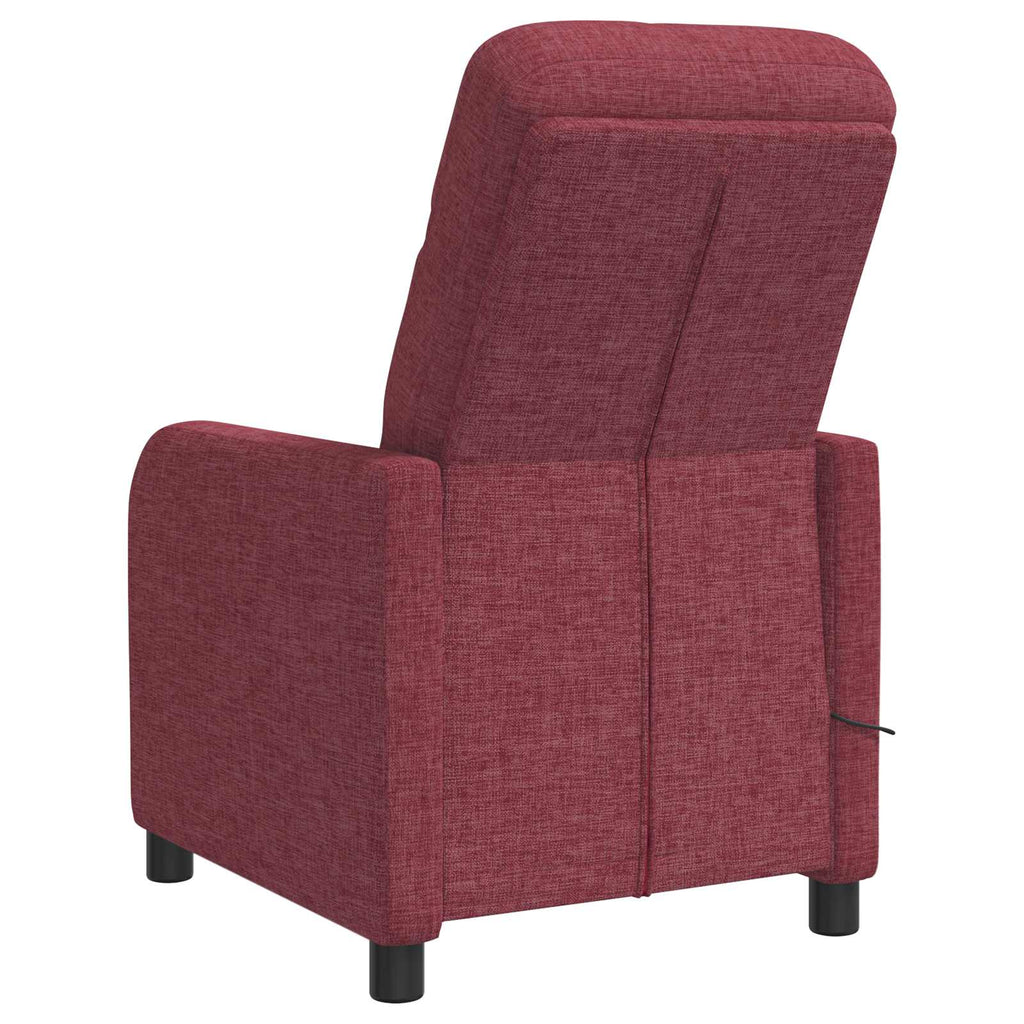 vidaXL Fotel masujący Czerwone wino tkanina