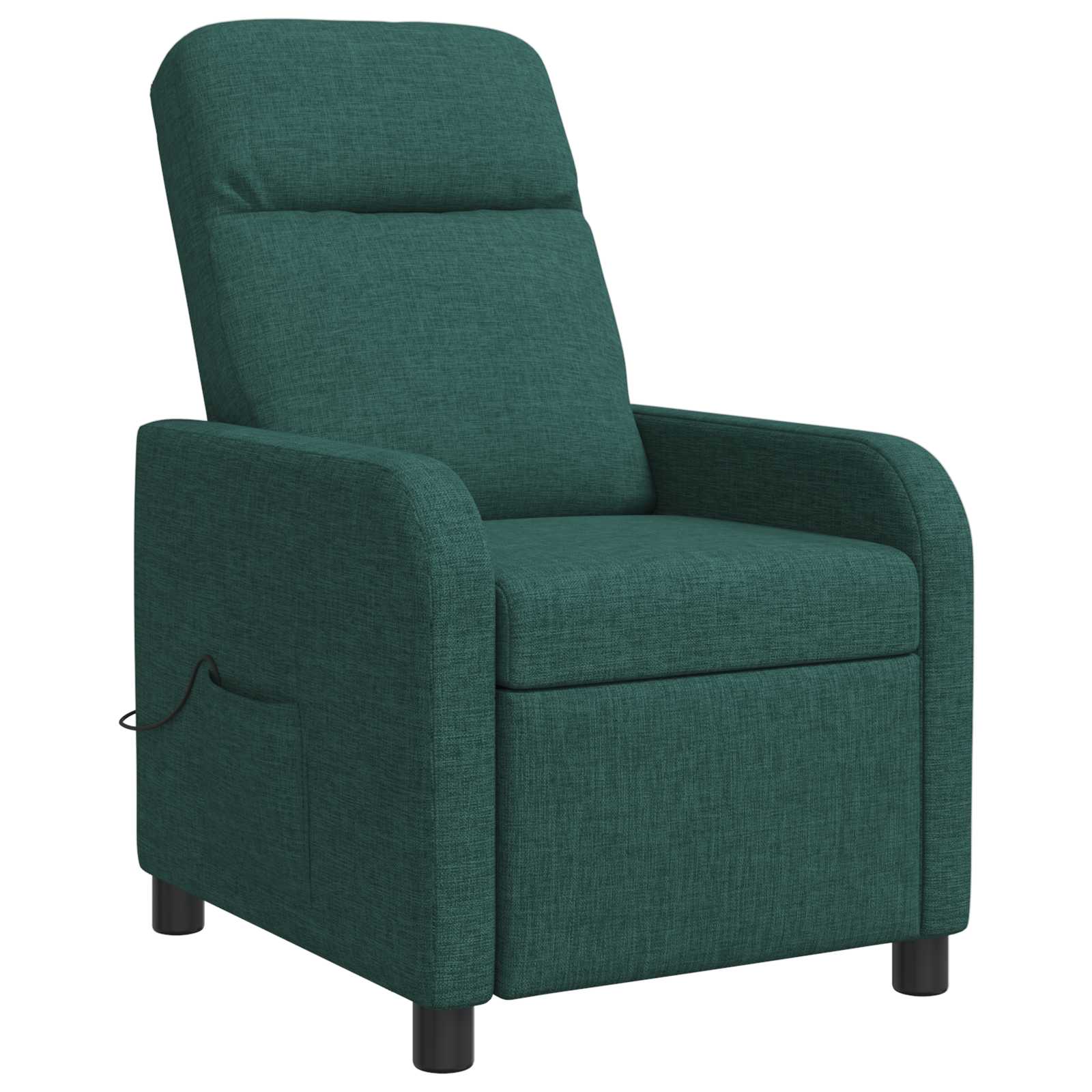 vidaXL Fotel masujący Ciemnozielony tkanina