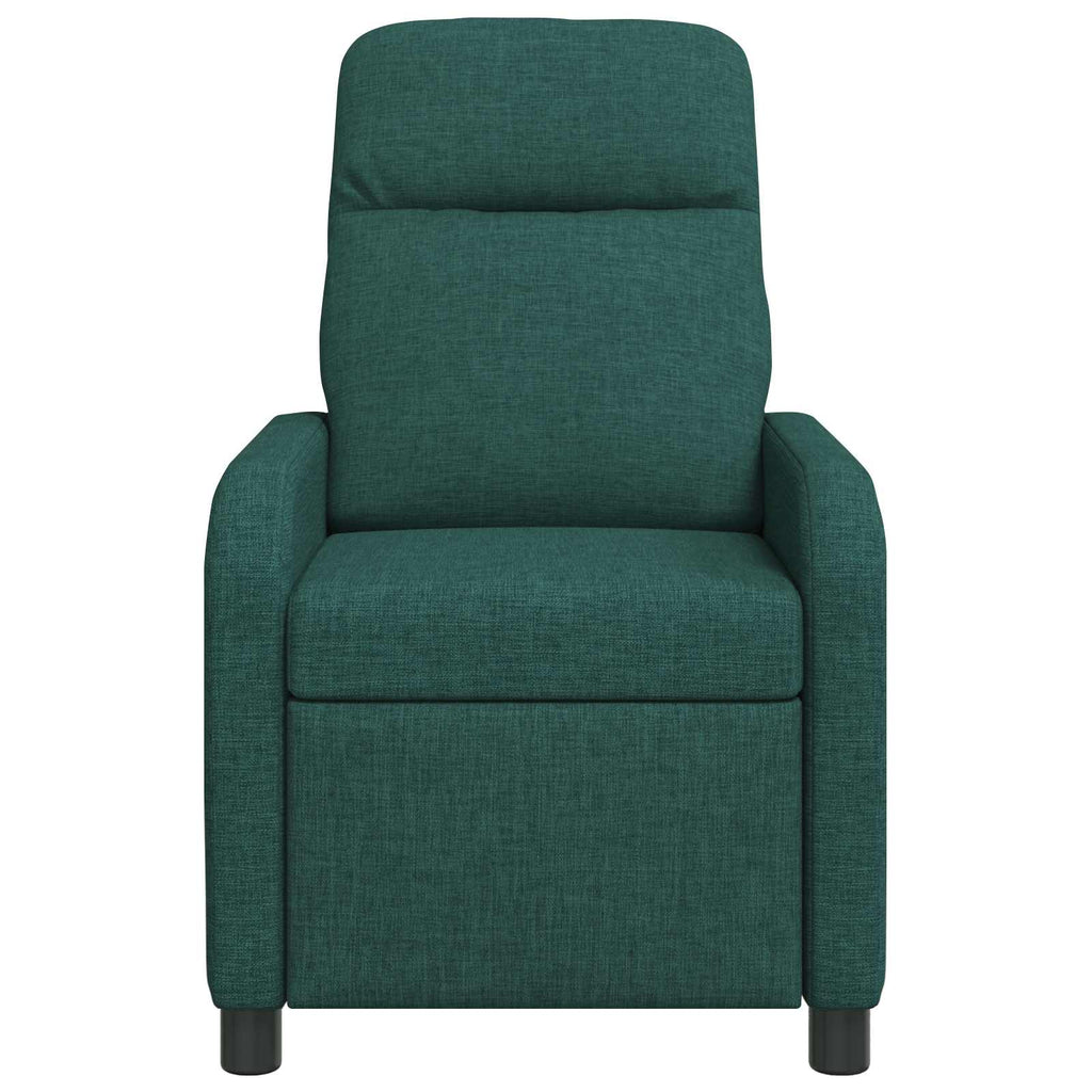 vidaXL Fotel masujący Ciemnozielony tkanina