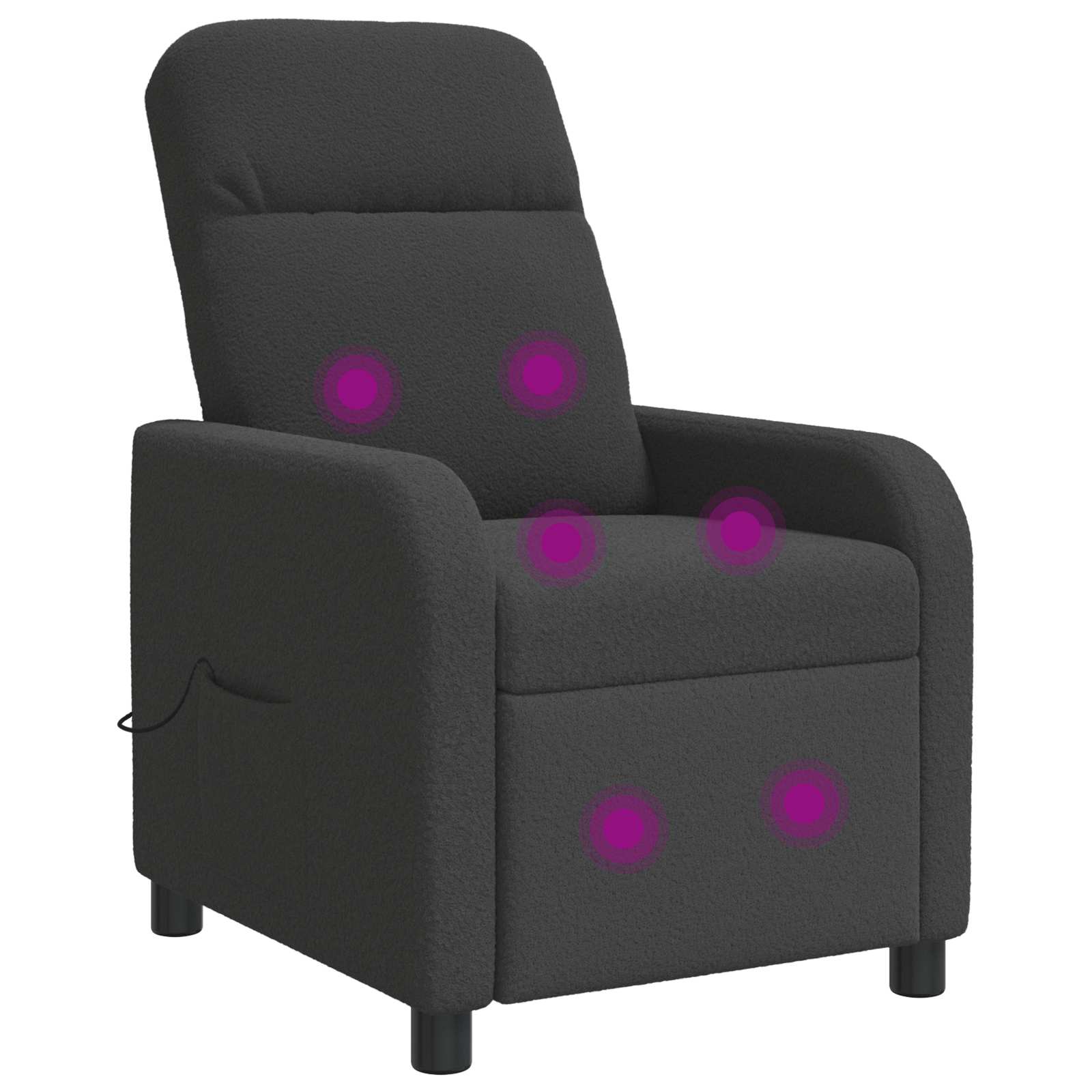 vidaXL Fotel masujący ciemnoszary Bouclé