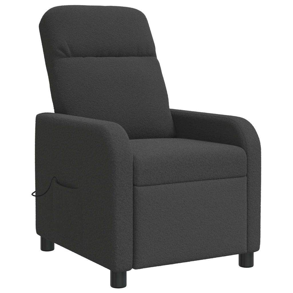 vidaXL Fotel masujący ciemnoszary Bouclé
