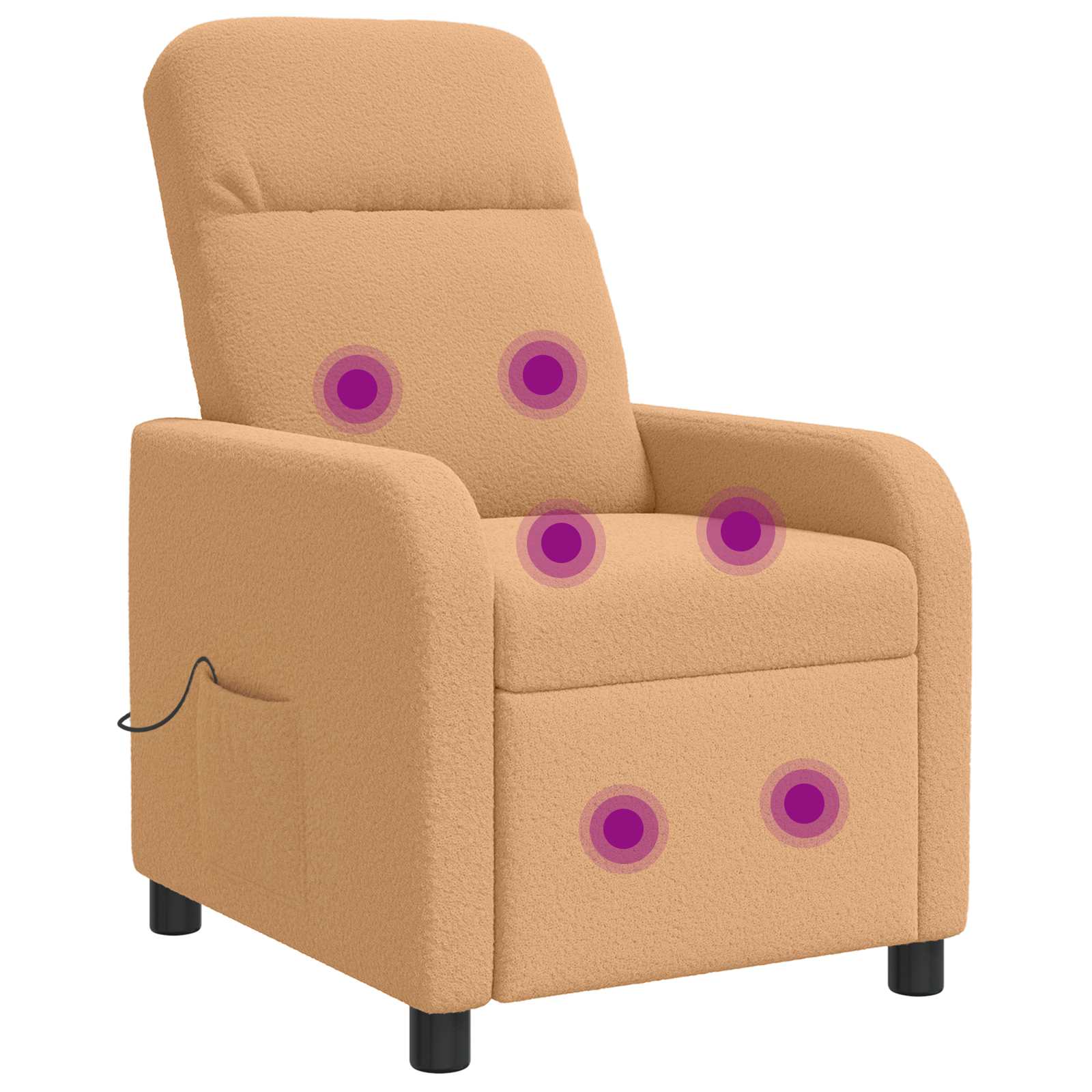 vidaXL Fotel masujący Beżowy Bouclé