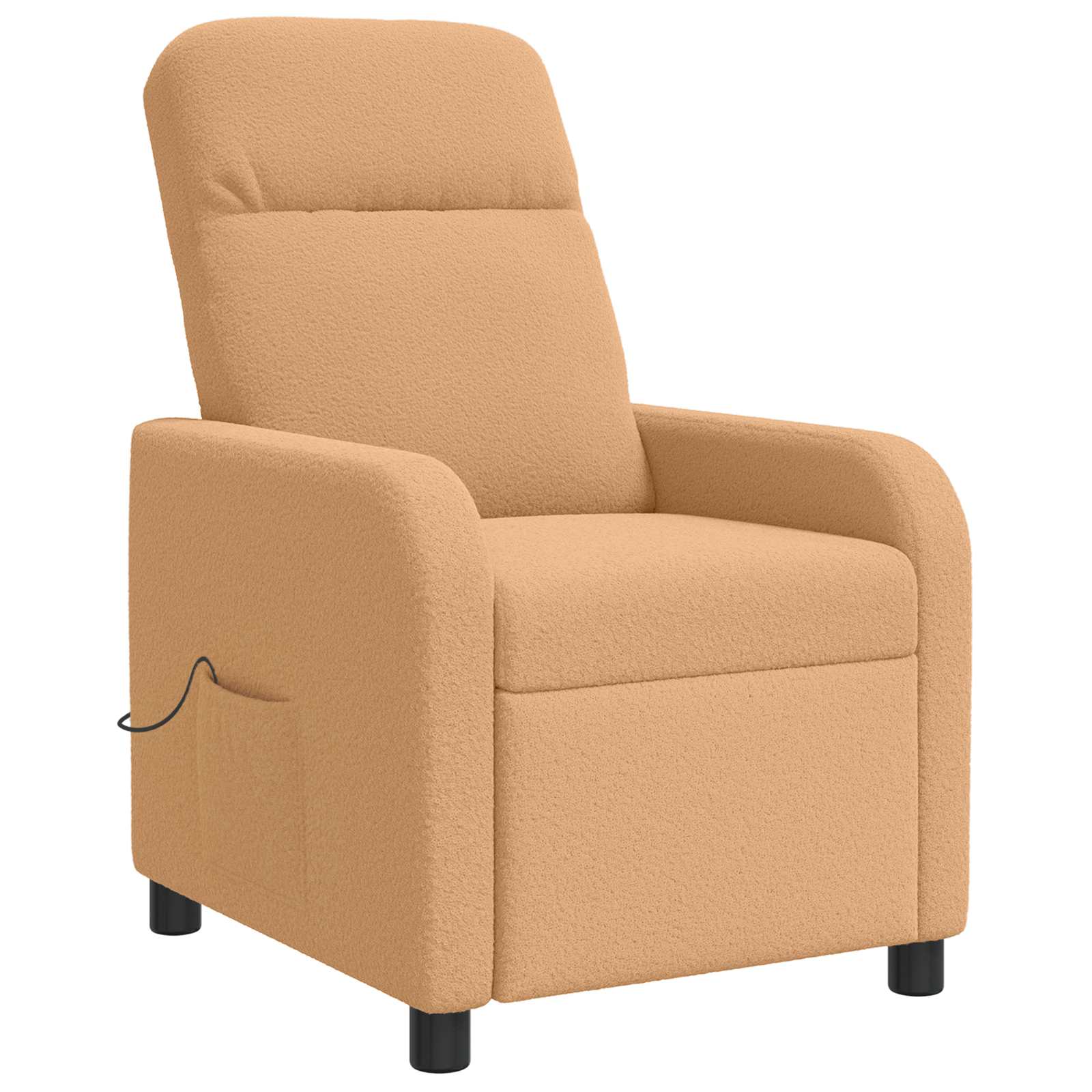 vidaXL Fotel masujący Beżowy Bouclé