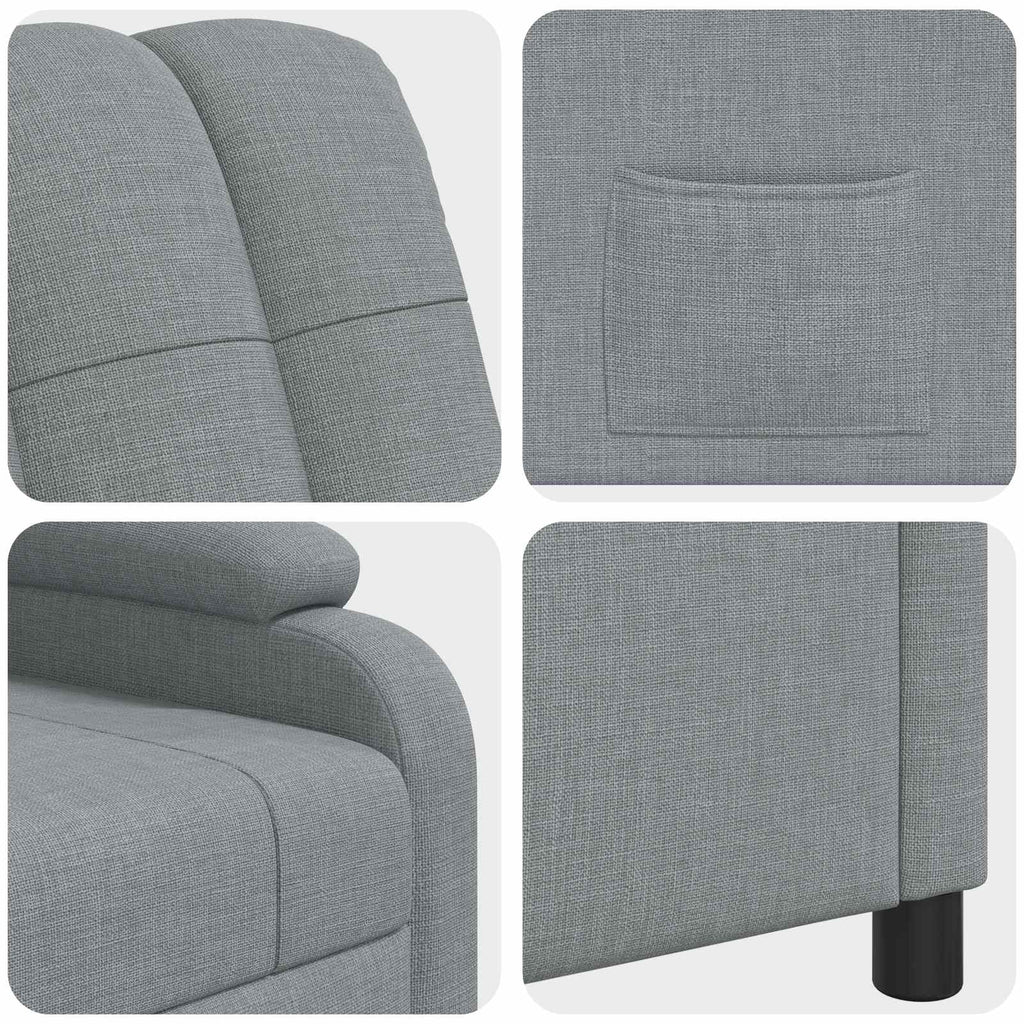 vidaXL Fotel recliner jasnoszary tkanina