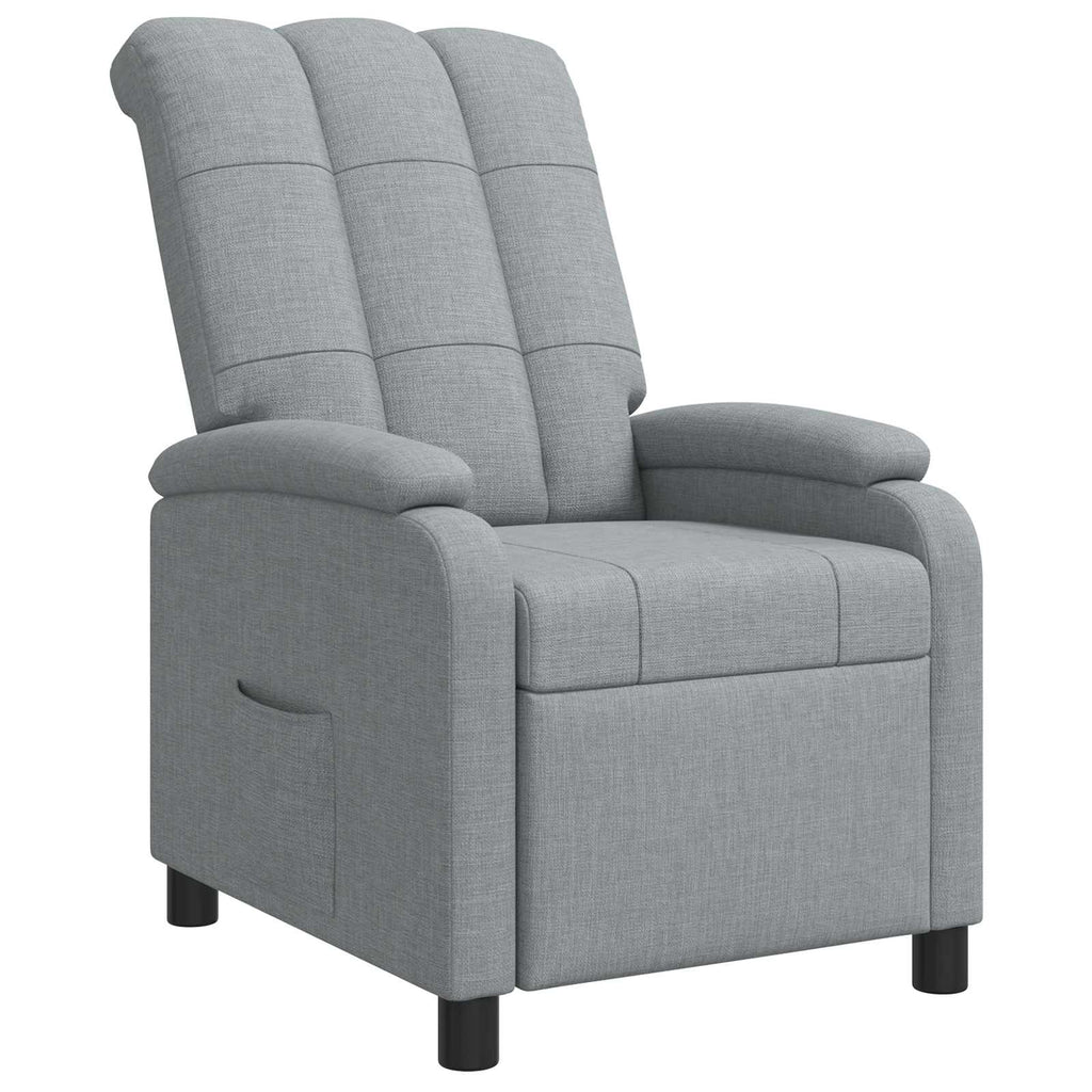 vidaXL Fotel recliner jasnoszary tkanina