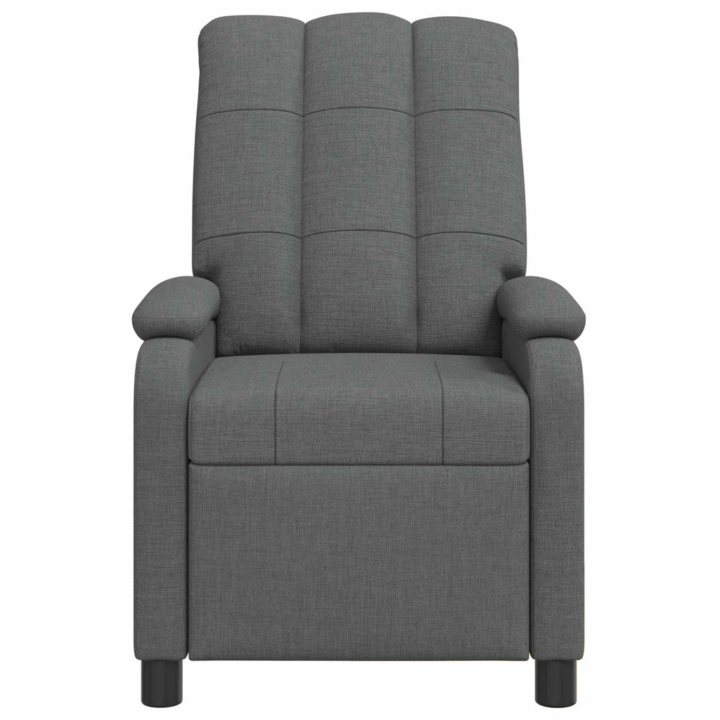 vidaXL Fotel recliner ciemnoszary tkanina
