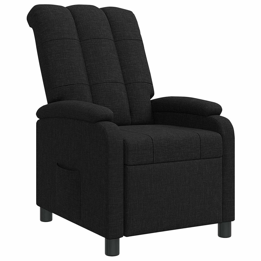 vidaXL Fotel recliner Czarny tkanina