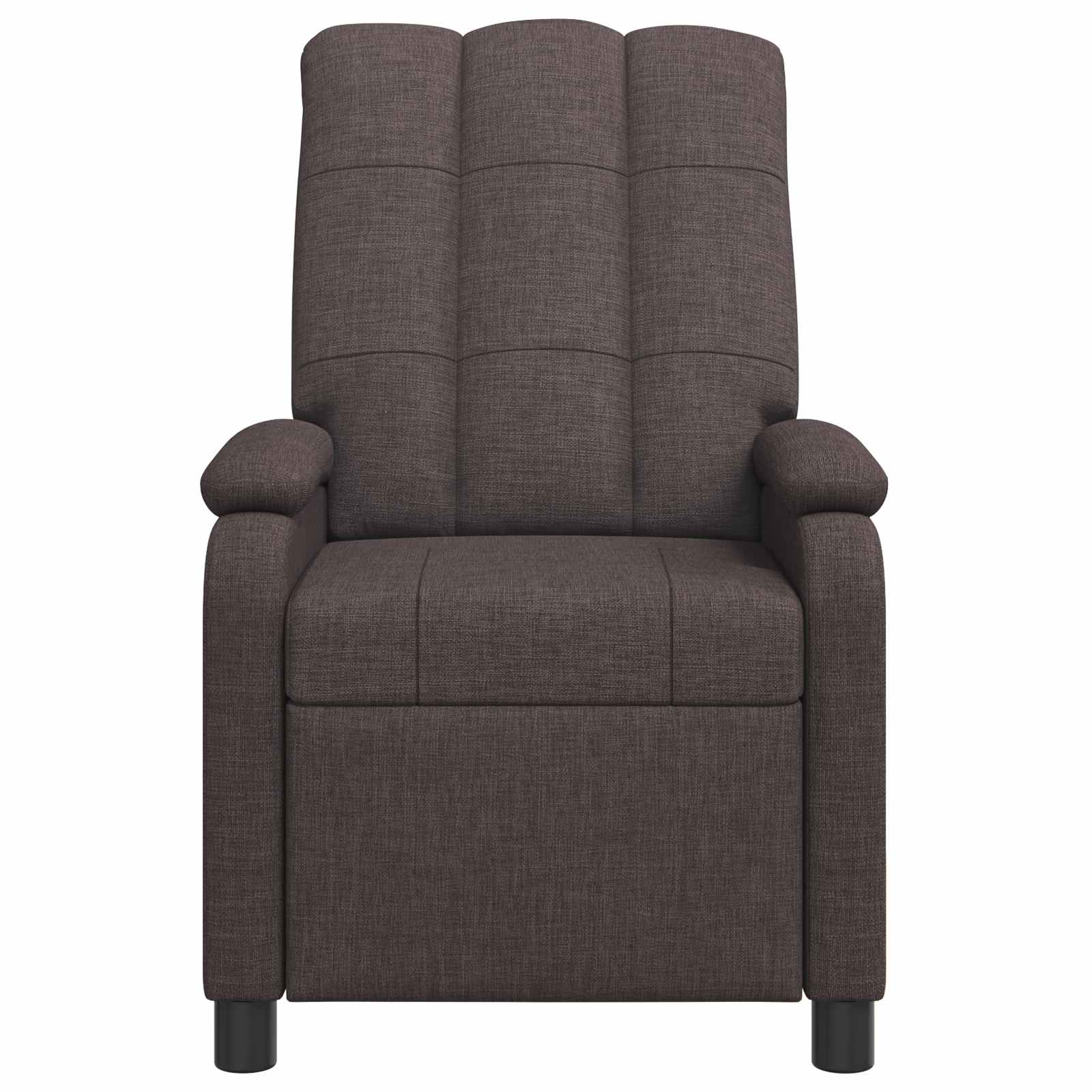 vidaXL Fotel recliner Ciemny brąz tkanina