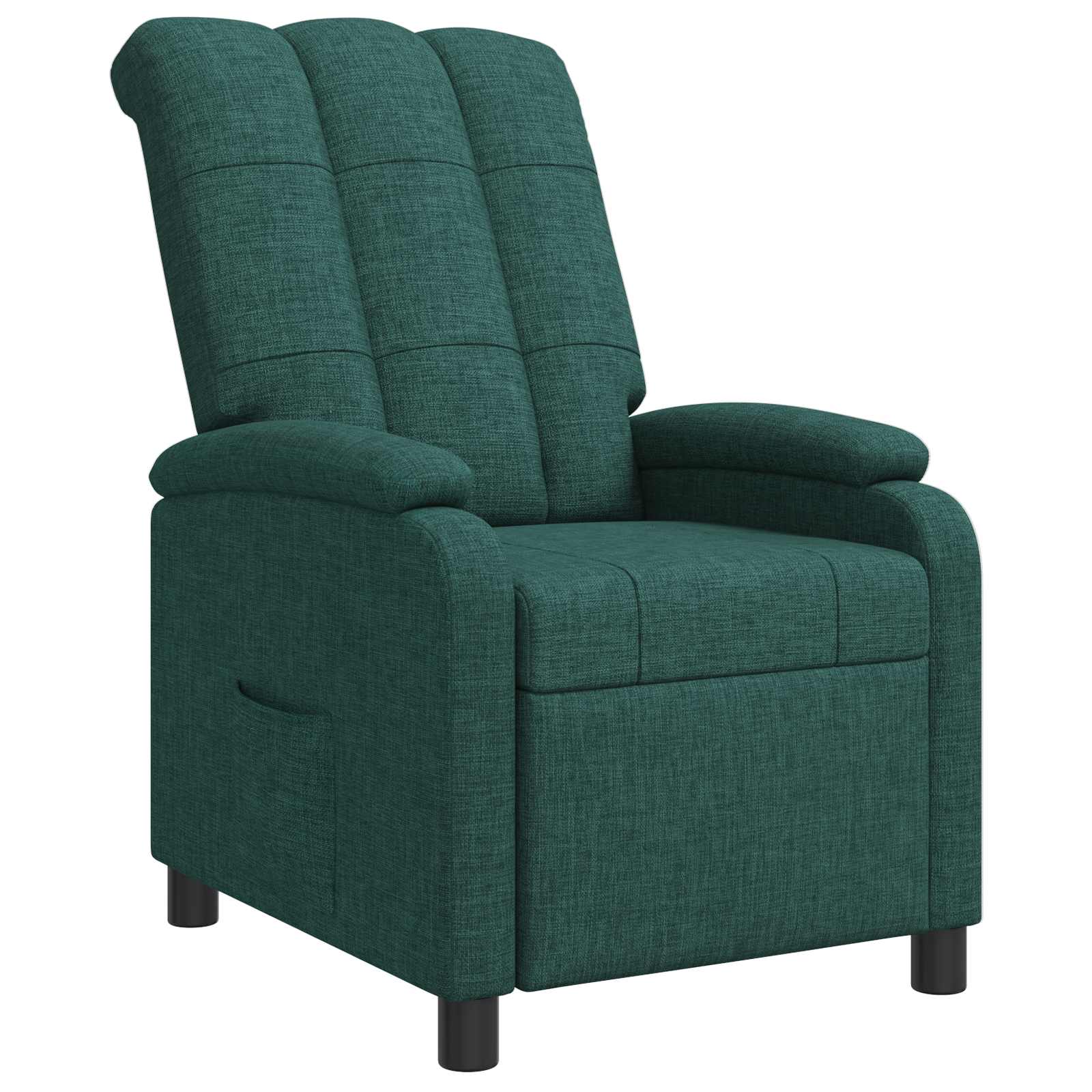 vidaXL Fotel recliner Ciemnozielony tkanina