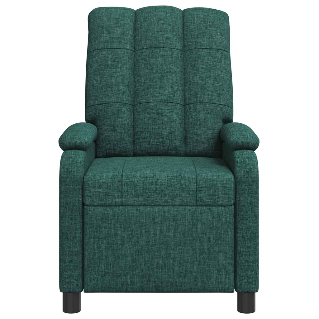 vidaXL Fotel recliner Ciemnozielony tkanina