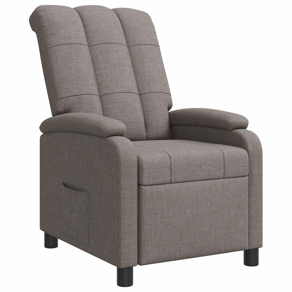 vidaXL Fotel recliner Ciemnoszary tkanina