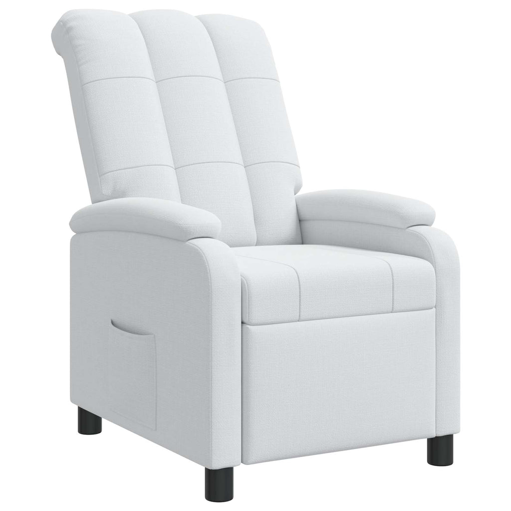 vidaXL Fotel recliner Biały tkanina