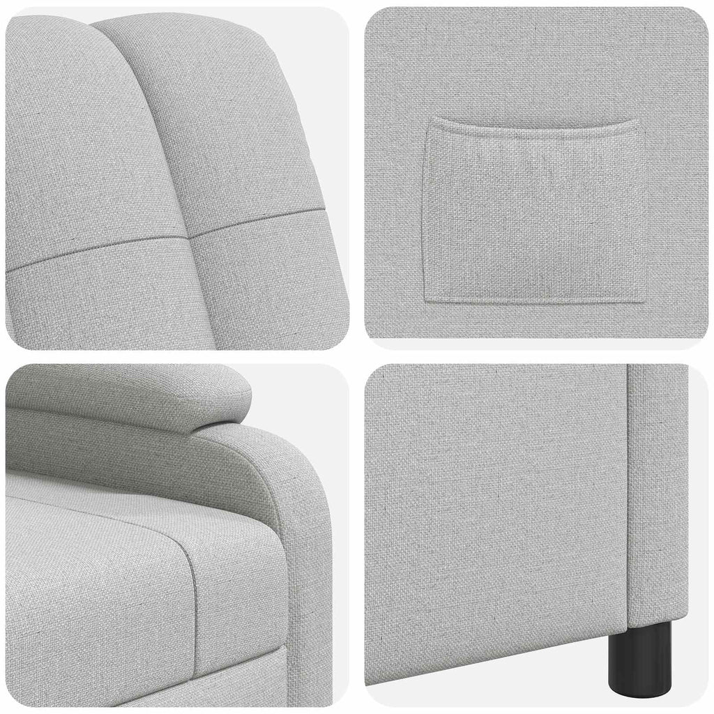 vidaXL Fotel recliner Szary chmur tkanina