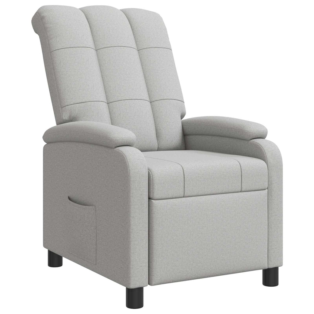 vidaXL Fotel recliner Szary chmur tkanina